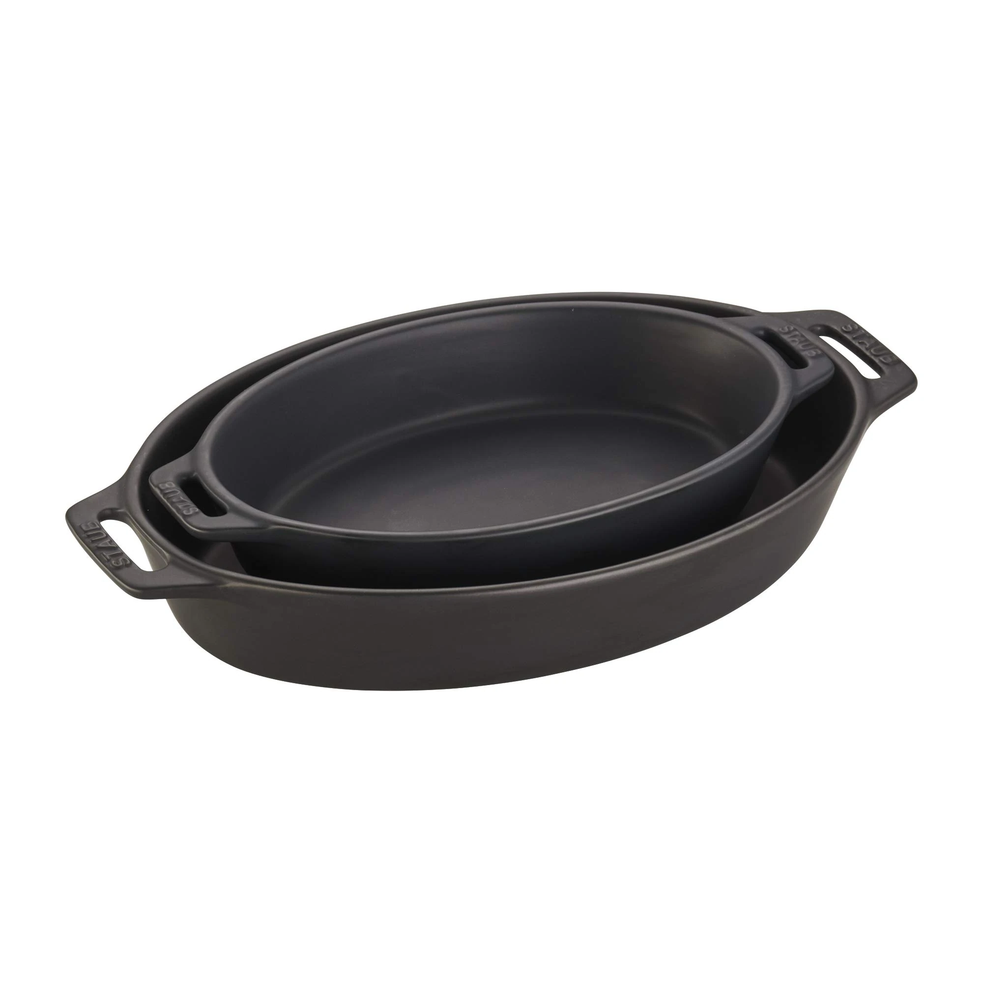 STAUB 40508-080 Oval Baking Dish Set, Ceramic, Matte Black