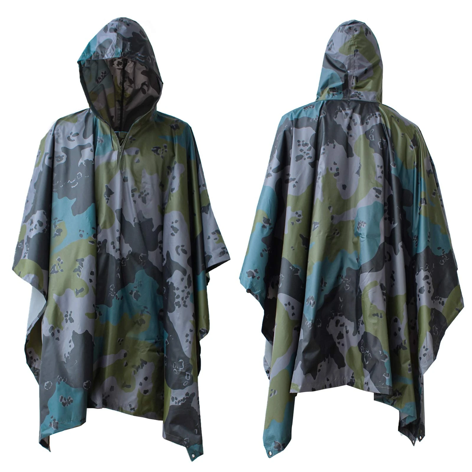 ElifeAcc Waterproof Poncho Multifunctional Rain Poncho Adult Waterproof for Outdoor Activities(Camouflage3)
