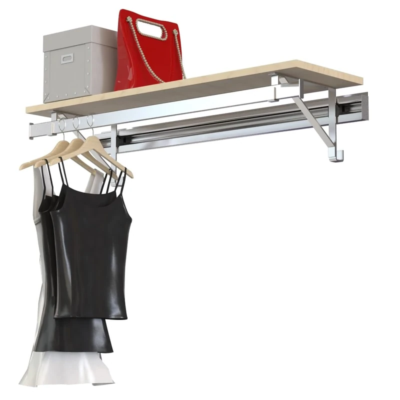 Arrange A Space Arrrange a Space RCMSY Best 40" Single Shelf/Hang Rod Kit Maple Closet System