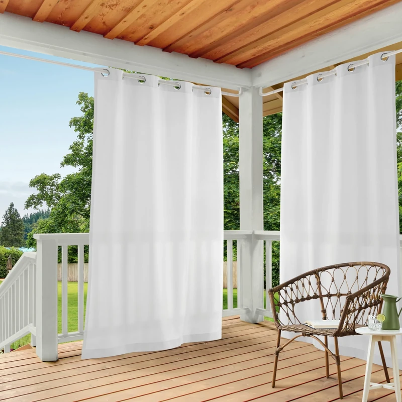 Exclusive Home Curtains Panel Pair, Polyester, Winter White, 54x120