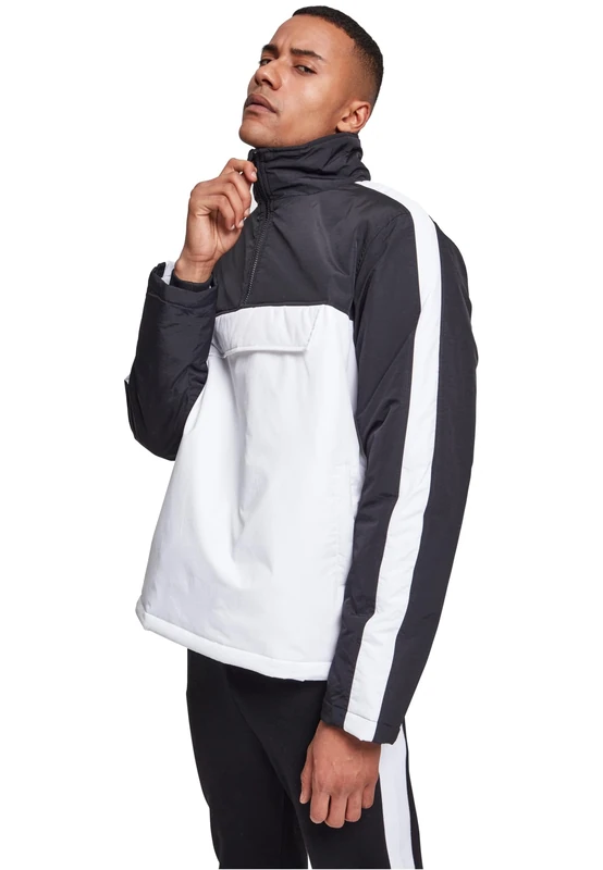 Urban Classics Men's 2-Tone Padded Pull Over Jacket, Multicoloured (White/Black 01248), L