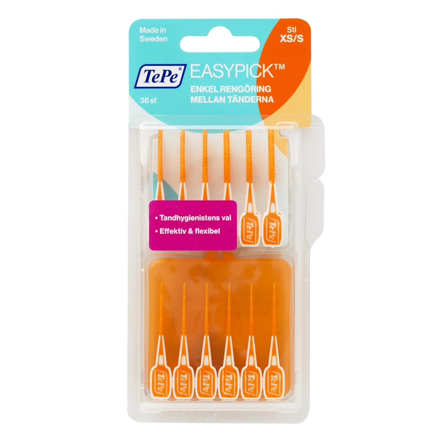 TePe EasyPick Toothpick XS/S/Simple and Effective Interdental Cleaning, for a Healthy Mouth and Clean Teeth / 1 x 36 Toothpicks (XS/S)