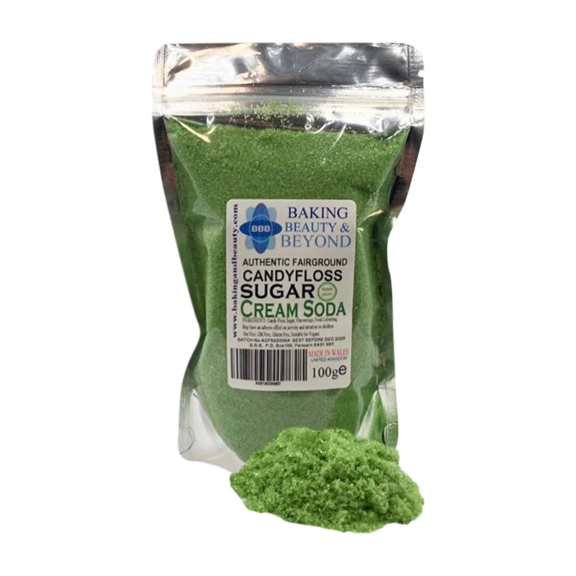 Baking Beauty and Beyond Premium Candy Floss Sugar 100g - Cream-Soda Flavour
