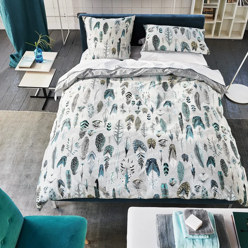 Designers Guild Quill Cotton Percale Duvet Cover, Grey, 260 x 240 cm