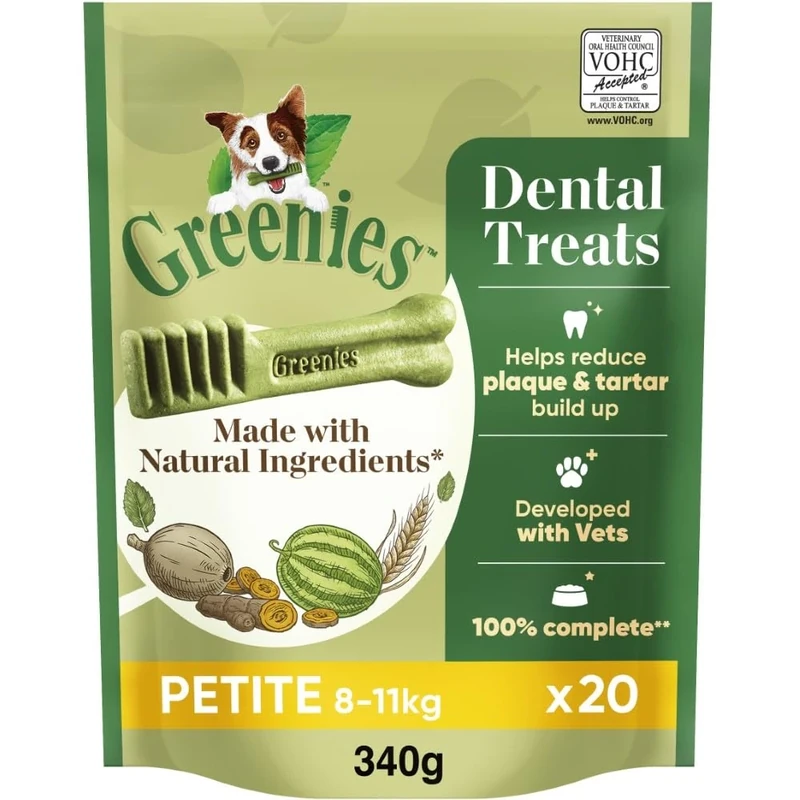 Greenies Original Adult Petite Dog Treats 20 x Dental Chews 340g (Pack of 6)