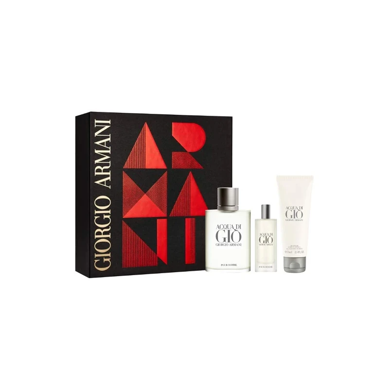 Armani Acqua Di Gio Pour Homme Giftset 190ml Edt Spray 100ml/Edt Spray 15ml/All Over Body Shampoo 75ml - Image 1