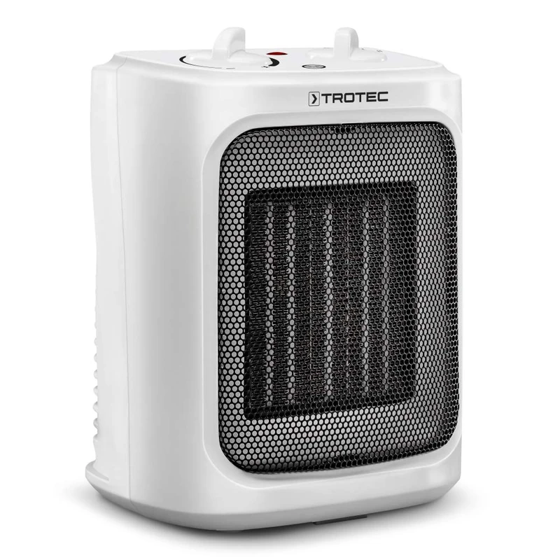 TROTEC Ceramic Fan Heater TFC 16 E - Heating Power 1200 W / 2000 W - Electric Heater with Thermostat, Room Size 24 m² to 60 m³