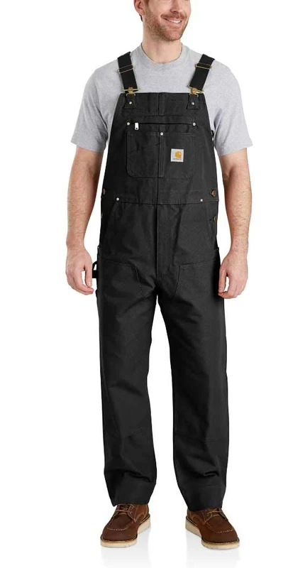 Carhartt Men's Relaxed Fit Duck Bib Overall, Black, W42/L34