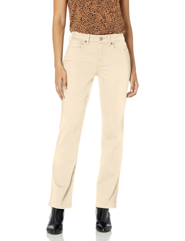 NYDJ Women's Petite Size Marilyn Straight Leg Jeans, Feather, 12