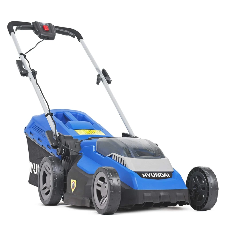 Hyundai 40v Battery Lawnmower, 38cm / 380mm, 5 Cutting Heights, Lithium-ion Cordless Lawnmower With Battery And Charger, 40L Grass Bag & 3 Year Warranty, Blue
