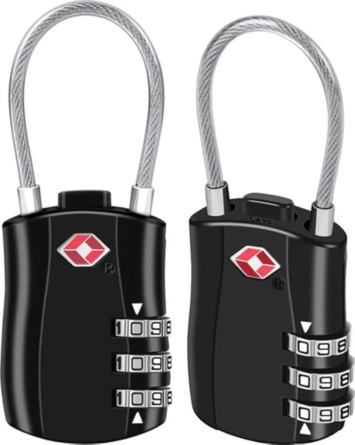 Suitcase Locks BeskooHome Luggage Locks - TSA Approved Luggage Locks, Zinc Alloy Security Padlock, 3-Dial Combination Travel Padlock for Luggage, Suitcases, Backpacks, Laptop Bag, etc.- 2 Pack