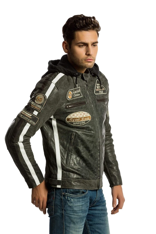 Urban Leather Motorbike Jackets For Men '58 GENTS' | Lambskin Leather Motorcycle Jacket | CE Approved Remouvable Armour for Back, Shoulders and Elbows