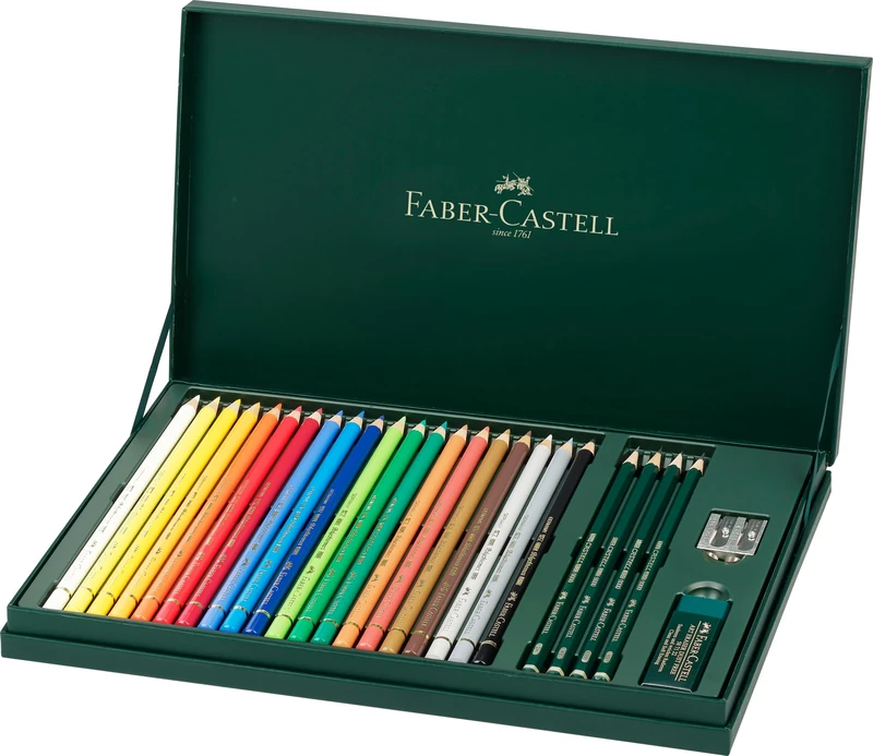 Faber-Castell Art & Graphic Polychromos Colour Pencils, Gift Set, Mixed Media Multicoloured, Polychromos, for Arts, Craft, Drawing, Sketching, Home, School, University, Colouring