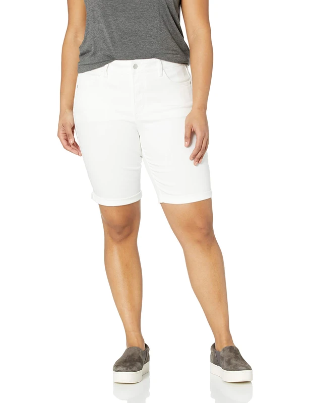 NYDJ Women's Plus Size Briella ROLL Cuff Jean Short, Optic White, 20W 10 - Image 1