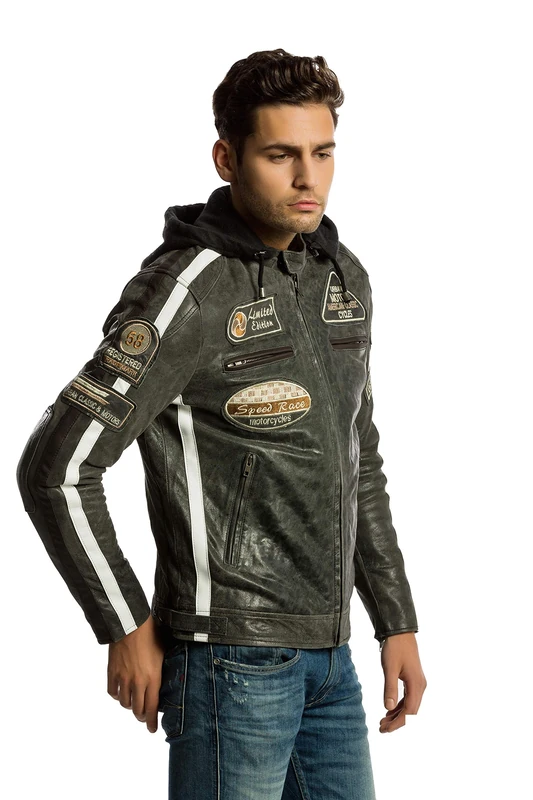 Urban Leather Motorbike Jackets For Men '58 GENTS' | Lambskin Leather Motorcycle Jacket | CE Approved Remouvable Armour for Back, Shoulders and Elbows