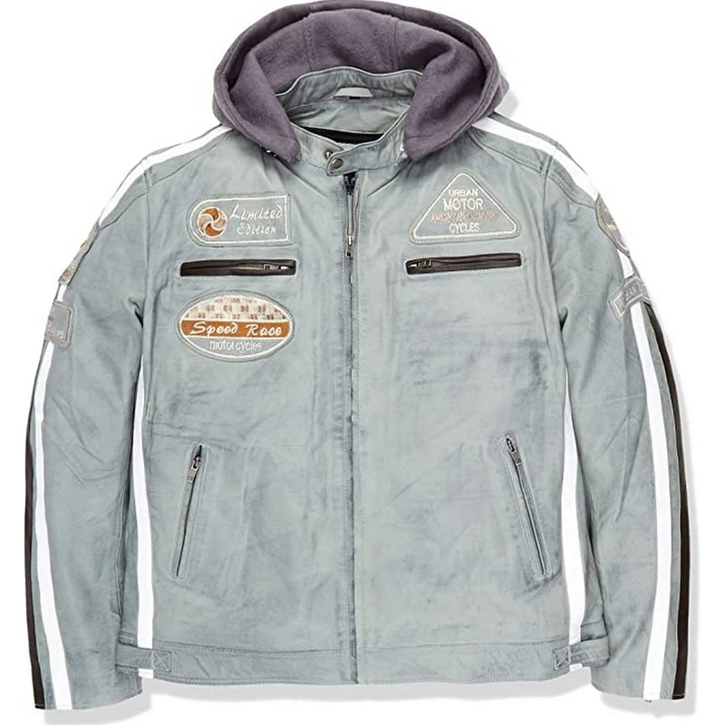 Urban Leather Motorbike Jackets For Men '58 GENTS' | Lambskin Leather Motorcycle Jacket | CE Approved Remouvable Armour for Back, Shoulders and Elbows