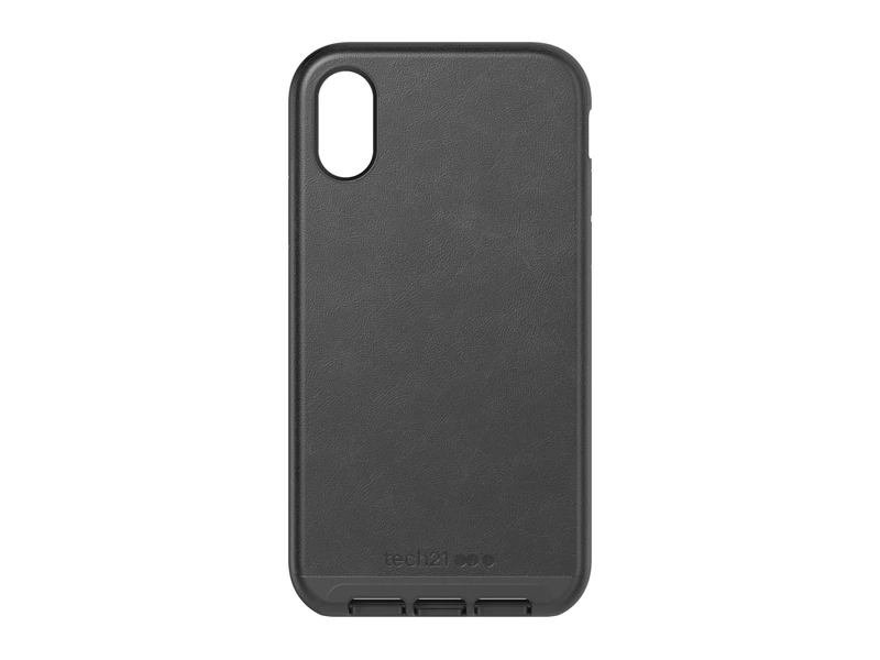 Tech Enterprises Protective Apple iPhone Xr Case Slim Back Cover - Evo Luxe Faux Leather - Black