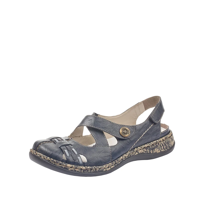 Rieker 46377 Women’s Ballet Flats, Blue (Pazifik/Adria/Night Blue 14), 6.5 UK