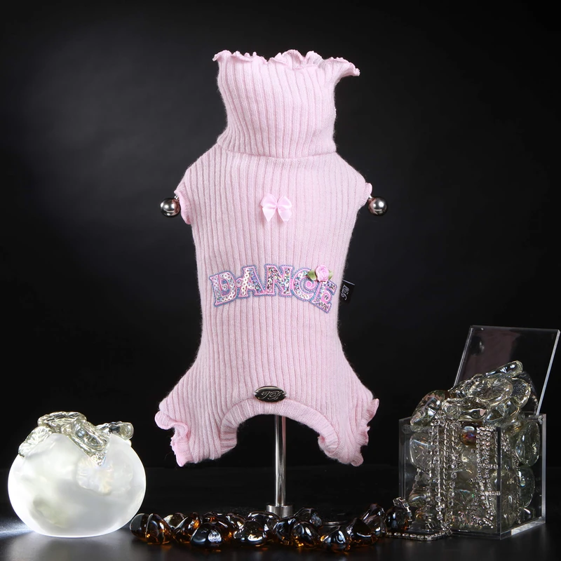 Trilly All Brilli Amelie 4 Leg Woolen Romper with Pink Thermal Application, XXS - 1 Product