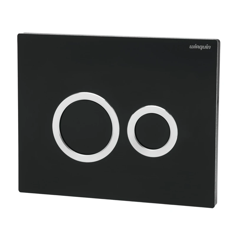 Wirquin 55721306 Plaque de déclenchement WC Hoop Noire en PMMA, Double Chasse Trigger Plate Black Flush