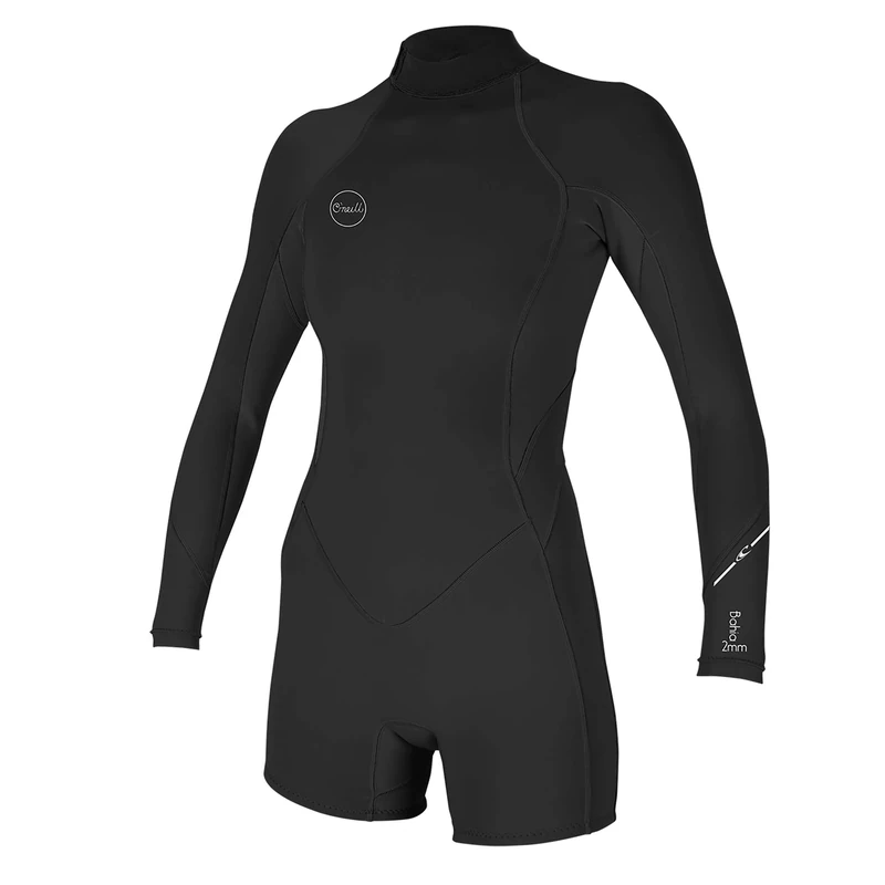 O'Neill Women's Bahia 2/1MM Back Zip L/S Spring Wetsuit, Black/Black, 8 - Image 1