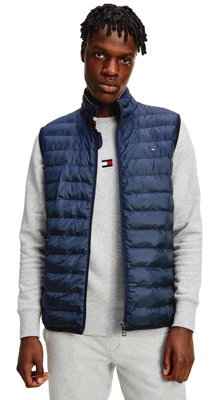 Tommy Hilfiger Men's Lightweight Packable Puffer Vest, Midnight, 2X