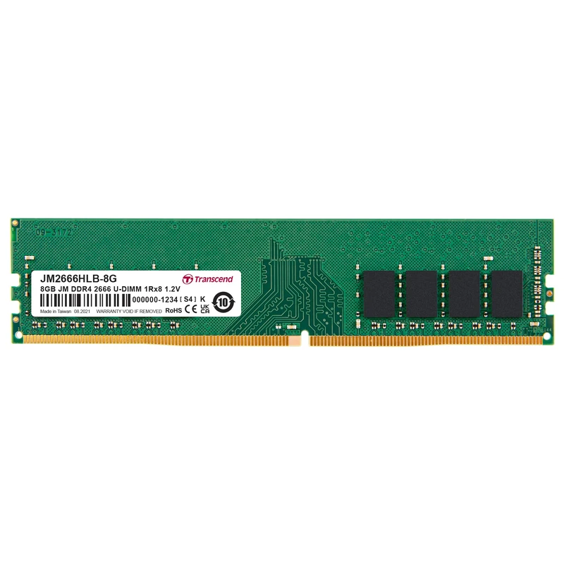 Transcend 8 GB JetRAM DDR4 2666Mhz U-DIMM 1Rx8 1Gx8 CL19 1.2 V