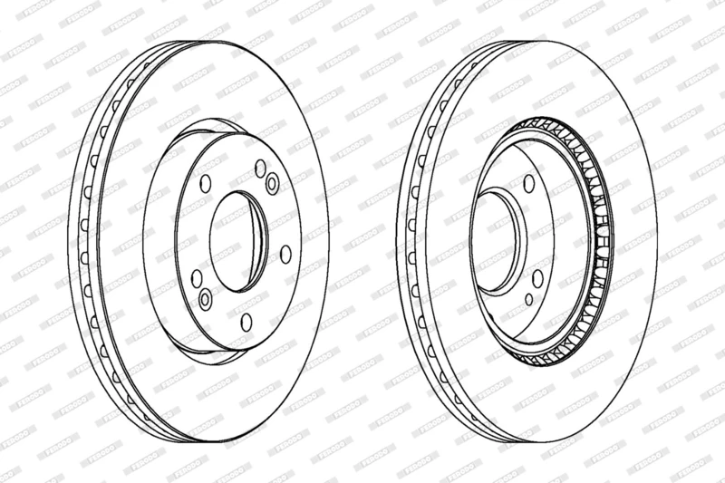 FERODO Brake Disc | DDF1619C | OE-Matching Quality | Smooth & Quiet Braking | Pack of 2
