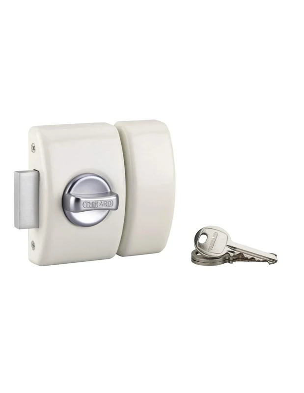 THIRARD 71527 VERROUS Glass Entry Door Locks, White, 50 mm