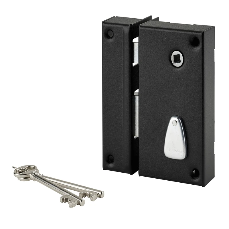 THIRARD Vertical Lock 6 Throat 130x75 mm Distance 70 with Bolt Left-034120, Black, NSP