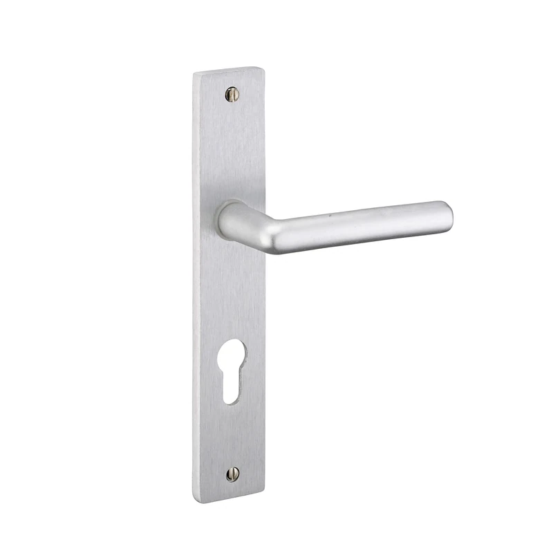 Thirard Set of Handles for Crecy Entrance Door Cylinder Hole 7 mm Square 195 mm Anodised Silver - Image 1
