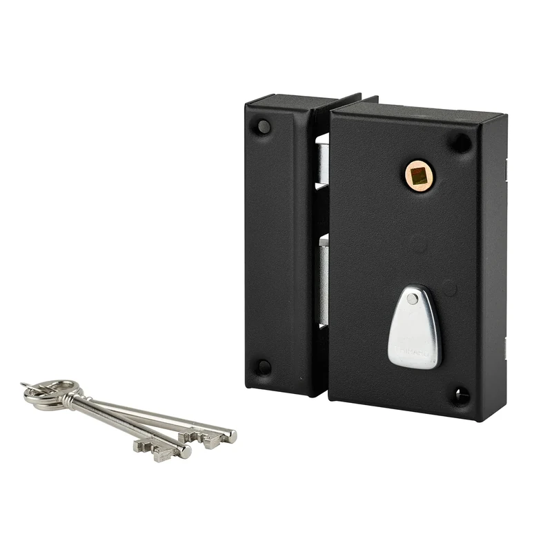 THIRARD 37120 6 Gorges 00037120-Grille Door 75 X 130 mm Cambered Steel Trunk and Strike-Left Hand Drive Version-Appliques Locks-6 Grooves, Black