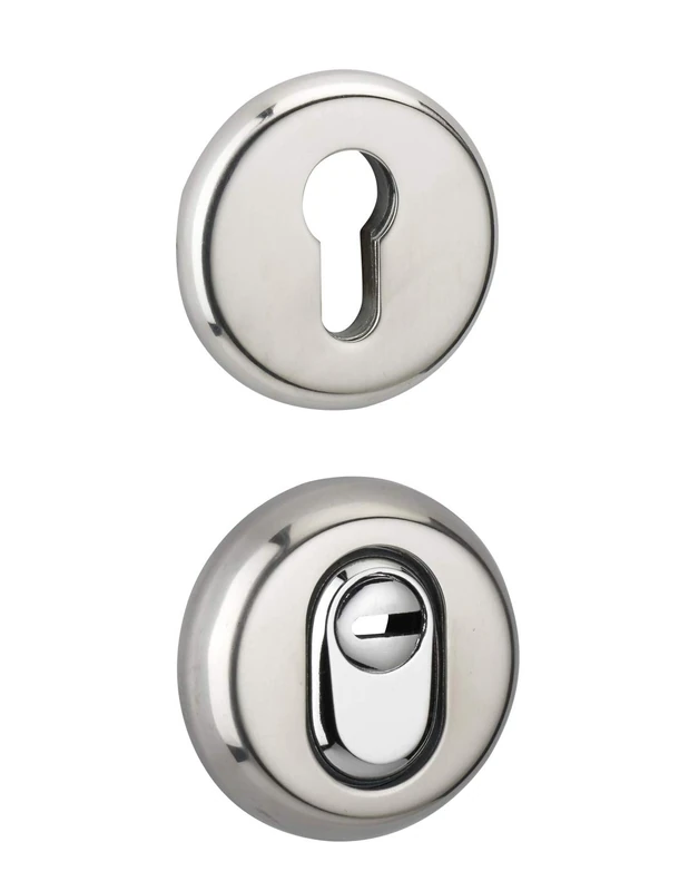 THIRARD - Pair of Chrome Reinforced Front Door Safety Rosettes