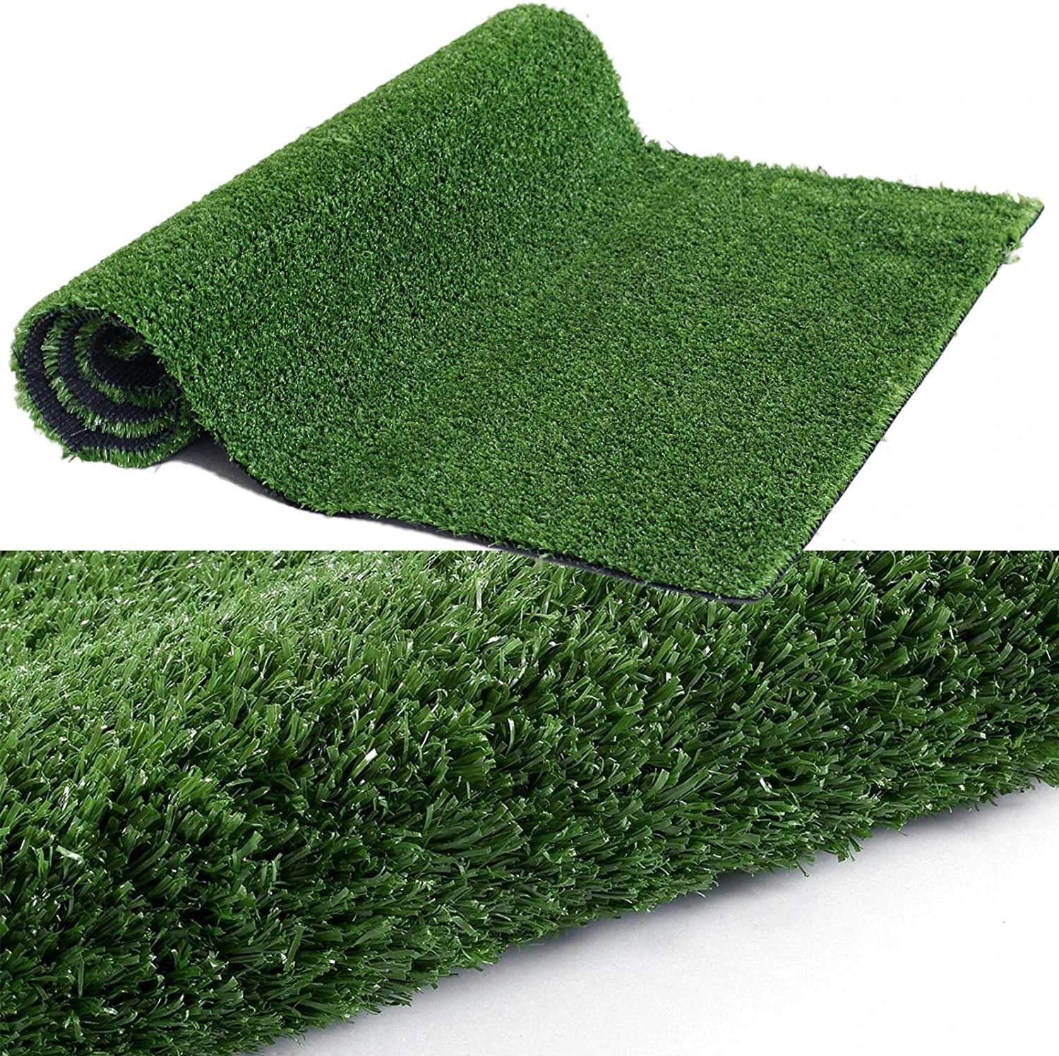 GL Artificial Turf Grass Lawn, 4-Tone Realistic Synthetic Grass Mat, Indoor Outdoor Garden Lawn Landscape Pets,Fake Faux Grass Rug Drainage Holes 7 FT x12 FT(84 Square FT)