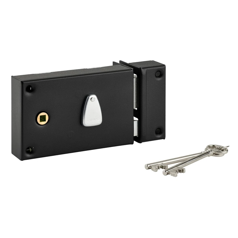 THIRARD 35110 6 Gorges 00035110-Gate Wall 140X88 mm Chest and Strike Steel Cambered-Right Draw Version-Appliques Locks-6 Grooves, Black