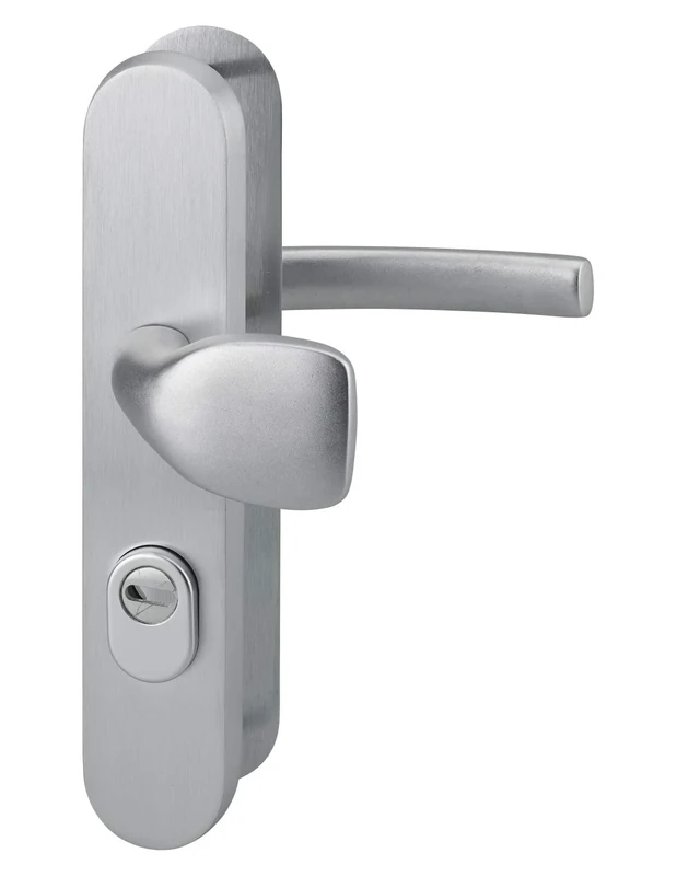 THIRARD Security Handle Set for Front Door Kickstand and Fin Central Axles 216mm Silver Anodised