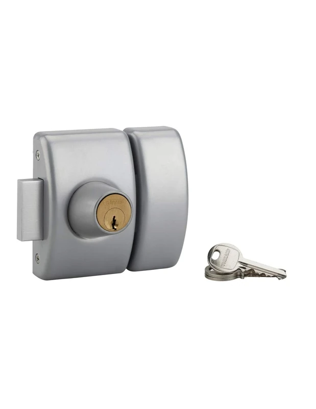 THIRARD 72526 VERROUS 5-Pin Glass Door Lock-Double Cylinder 50 mm-Tear Protection-Comes with 3 Nickel-Plated Steel Keys and 5 Strike Wedges-Silver Finish