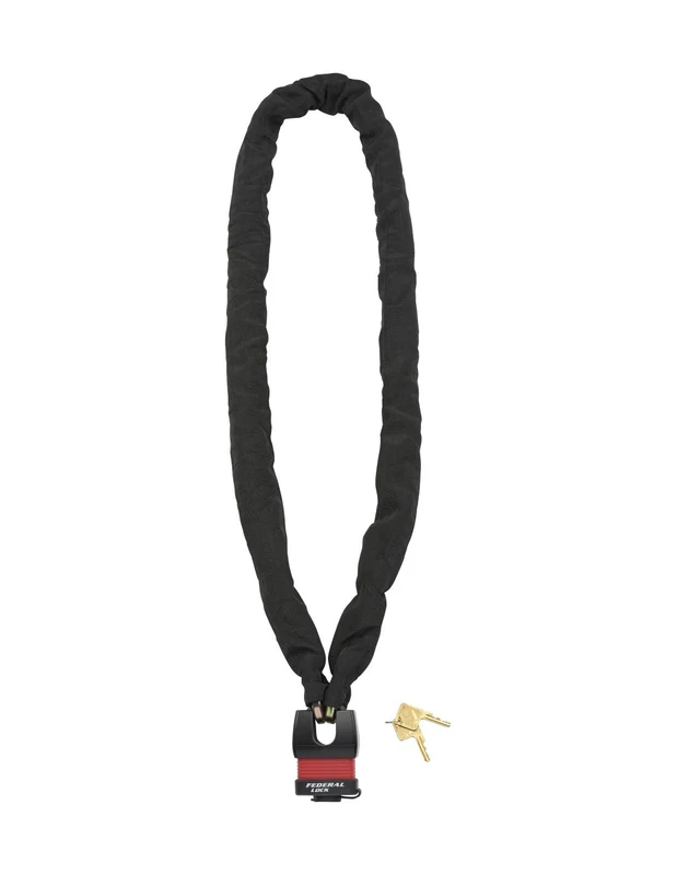 THIRARD 109 00745425 Zinc Plated Steel Anti-Theft Chain with Nylon Sheath for Bike and Motorcycle – Resistant to Cutting Attempts – Length 1.5 m – Black, 1.5m-Ø 10mm