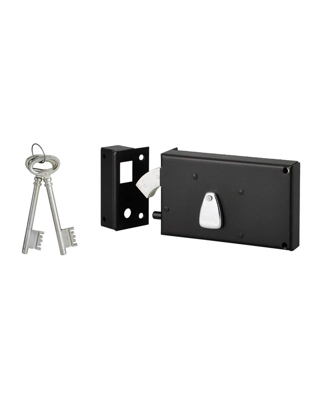 Thirard 128 Applique Horizontale 00000128-Wall 4 Grooves 140 X 82mm Chest and Strike Steel Cambered-Left Hook Version Locks-Horizontal Wall, Black