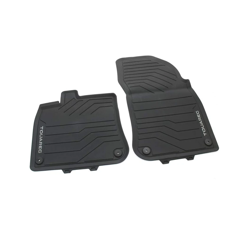 Volkswagen 76106150282V All-Weather Mats Front 2 x Rubber Mats Rubber Floor Mats with Touareg Lettering