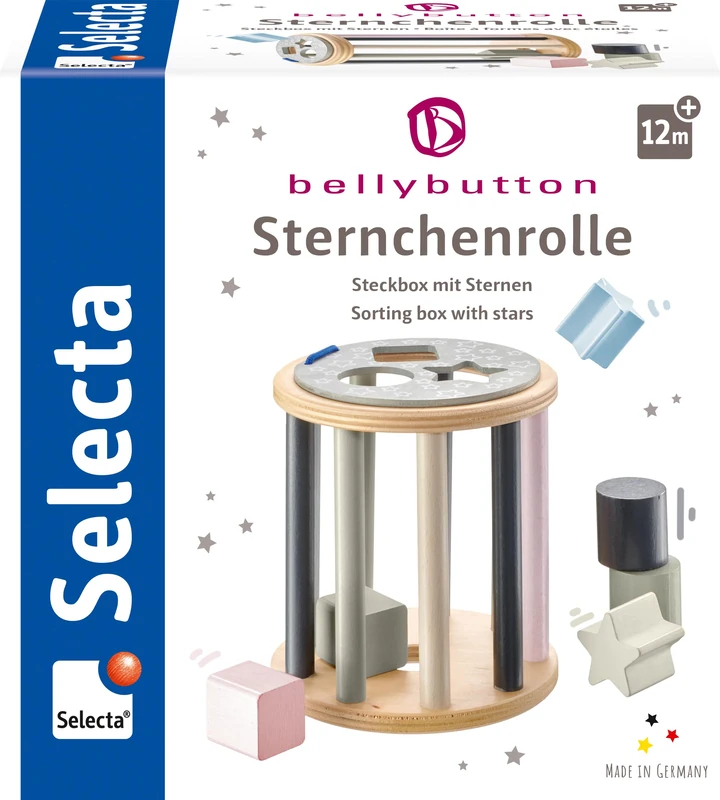 Selecta Bellybutton 64017 Wooden Star Roll - 13 cm Toy - Image 1