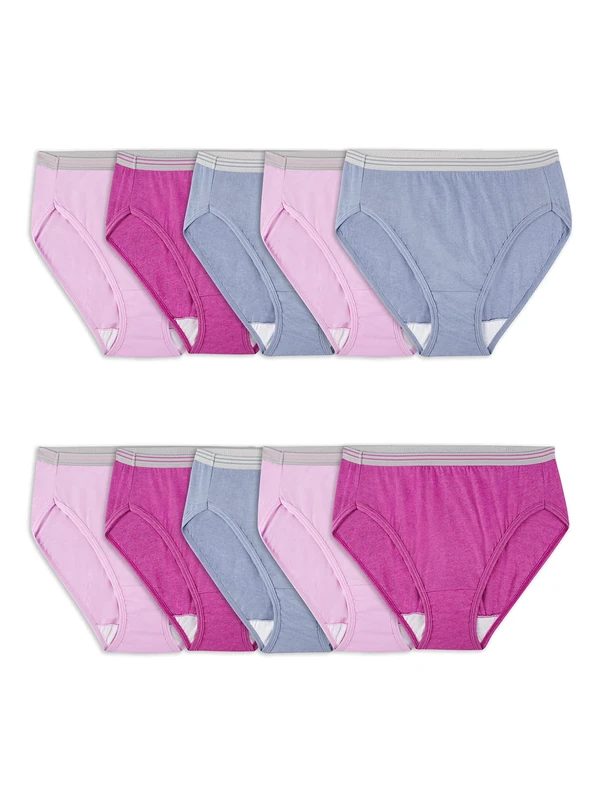 Fruit of the Loom Women's Heather Hi Cut Underwear, Assorted, Small