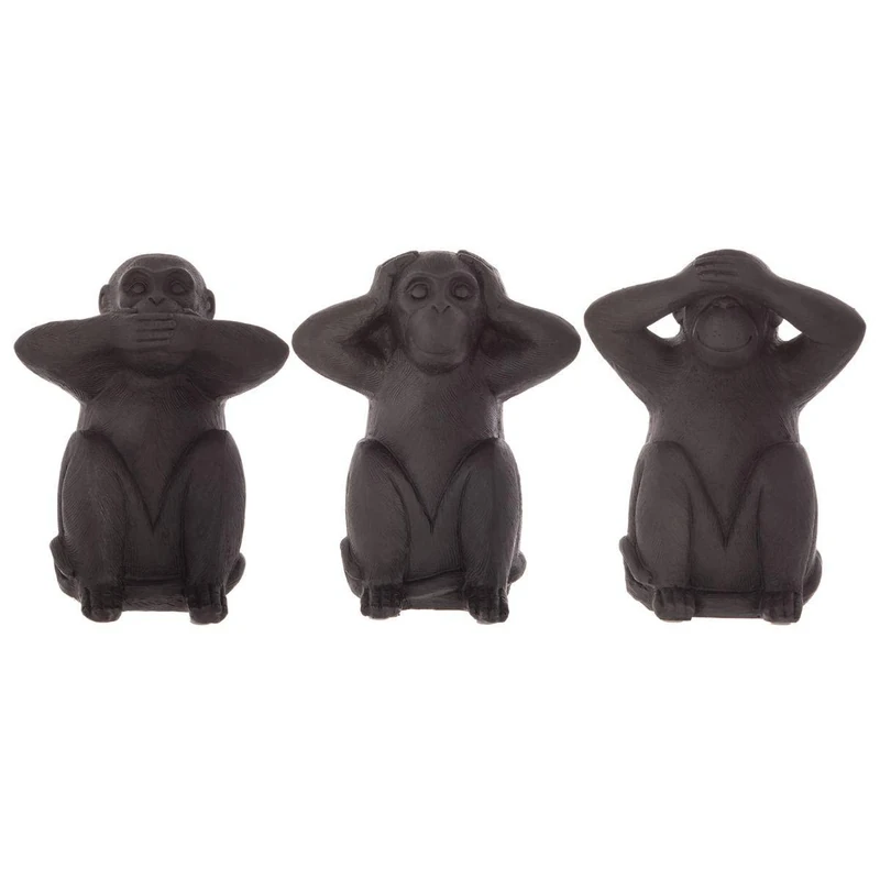 Set of 3 Wisdom Monkeys Resin H23
