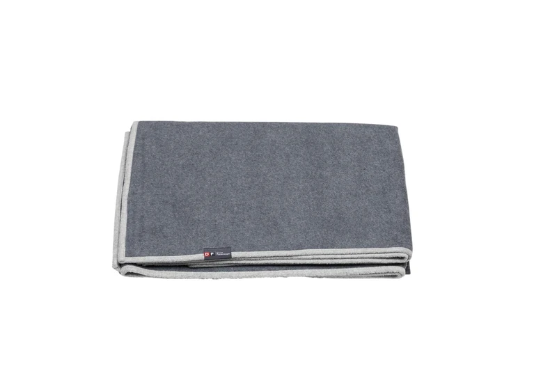 David Fussenegger VELVET Blanket Plain/Reversible, Cotton Acrylic, Dark grey/grey, 135 x 200 cm