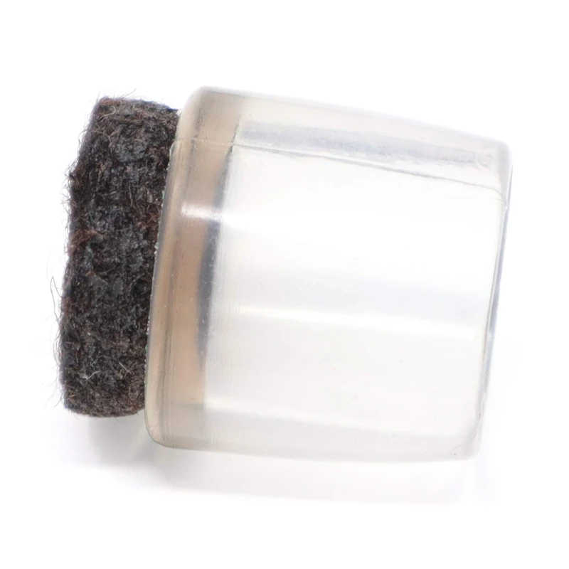 Adsamm® / 100 x Leg tips with felt for round tubes | ø for round tubes 0.51 - 0.55 '' (13 - 14 mm) | trasparente | round | outer caps with felt for tubular steel chairs