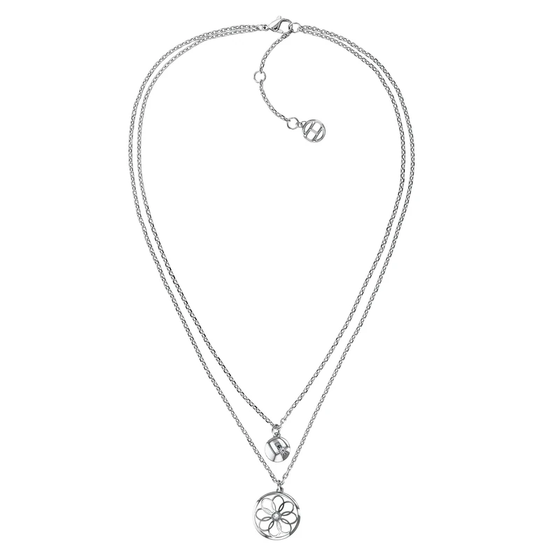 Tommy Hilfiger Jewelry Women's Stainless Steel Pendant Necklace Embellished with Crystals - 2780067