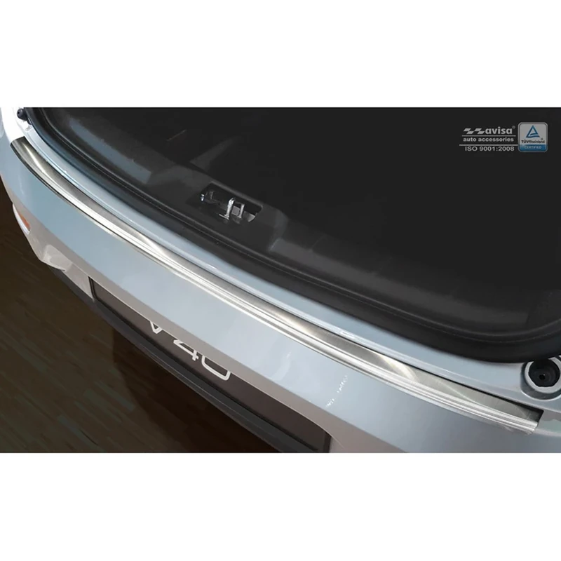 Black Mirror Stainless Steel Rear bumper protector compatible with Volkswagen Transporter T6 2015-2019 & FL 2019-2020 & T6.1 2020-2022 (with rear hatch) 'Ribs'