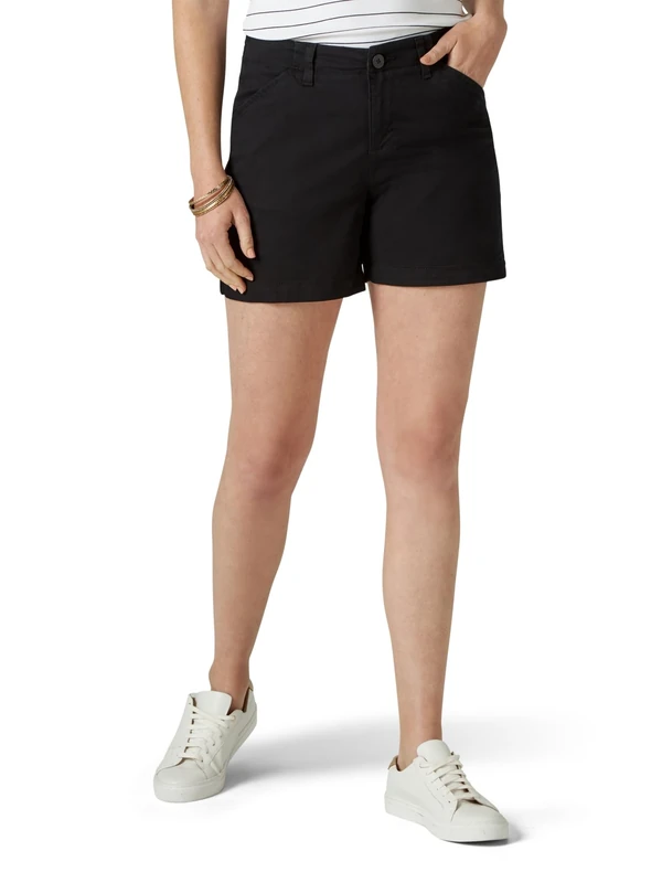 Lee Women's Regular Fit Chino Shorts, Black, 20 UK