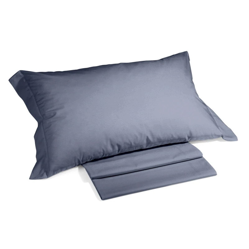 Caleffi - Plain Cotton Bed Sheet Set Solid Color Square and Half Grey