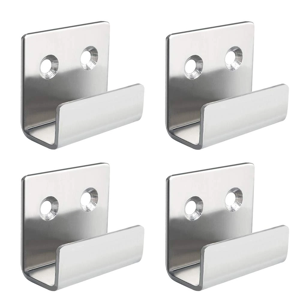 Sayayo Stainless Steel Picture Rail Hooks Picture Hanging Mirror Clips Mirror Fixings Hanging Kits Heavy Duty Ceramic Tile Display Bracket, Brushed Nicke Finish, 4 PCS (15MM Inside Width)
